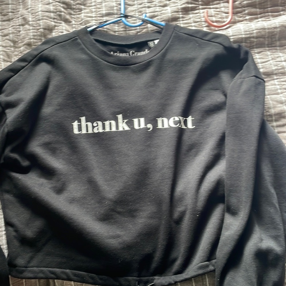 Ariana Grande cropped sweater, brand- H&M, size- S, color-black
